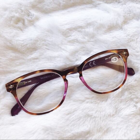 Lexi Purple & Brown Round Rim Reader Glasses - Picture 11 of 11